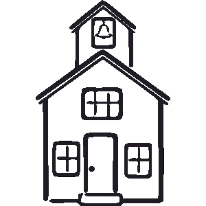 Free black and white school house clipart