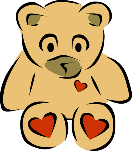 TeddybÃ¤r mit Herz-Vektor-ClipArt | Public Domain Vektoren