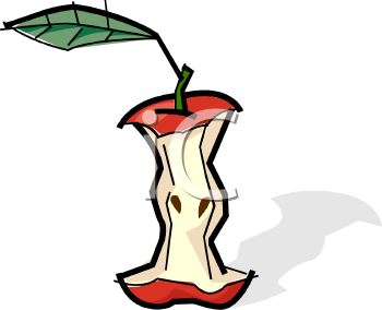 Eaten apple clipart