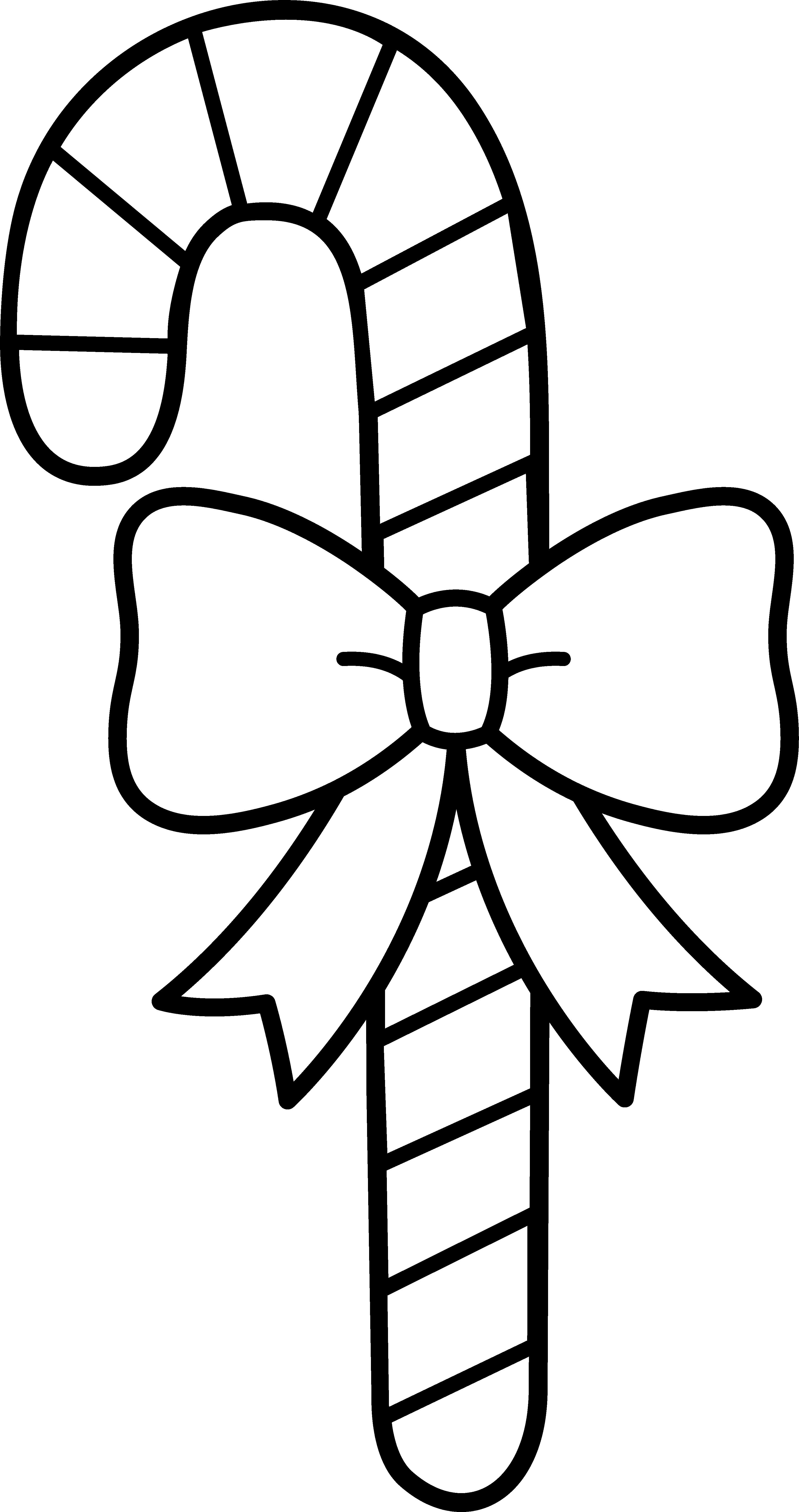 Candy cane black and white clipart