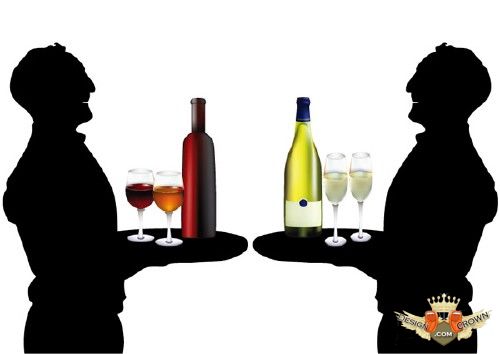 Raster photo clip art restaurant waiters
