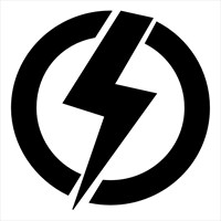 Lightning Bolt Glitter Tattoo Stencil