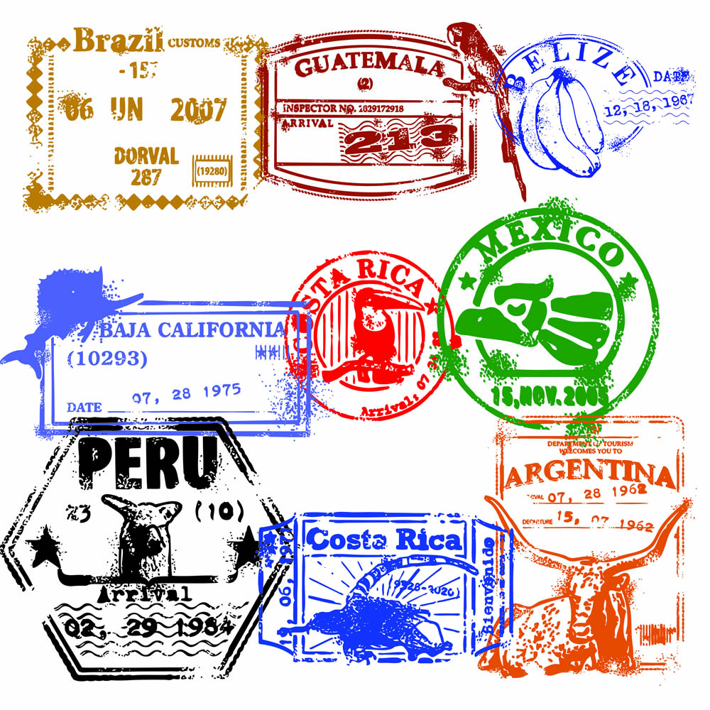 Passport stamp seal 02 vector Free Vector