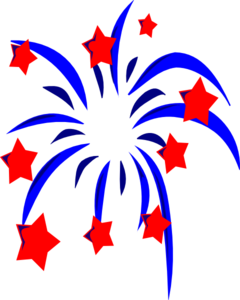 blue-fireworks-with-red-stars- ...