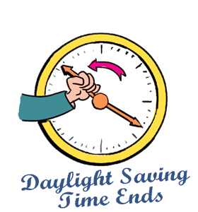 Fall Back Daylight Saving Time Ends Pumpkin Clipart