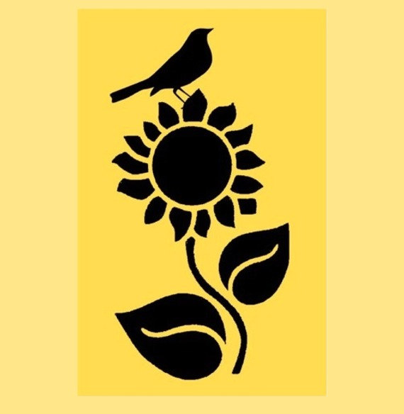 Sunflower stencil | Etsy
