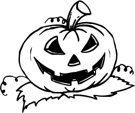 Halloween pumpkin clipart black and white