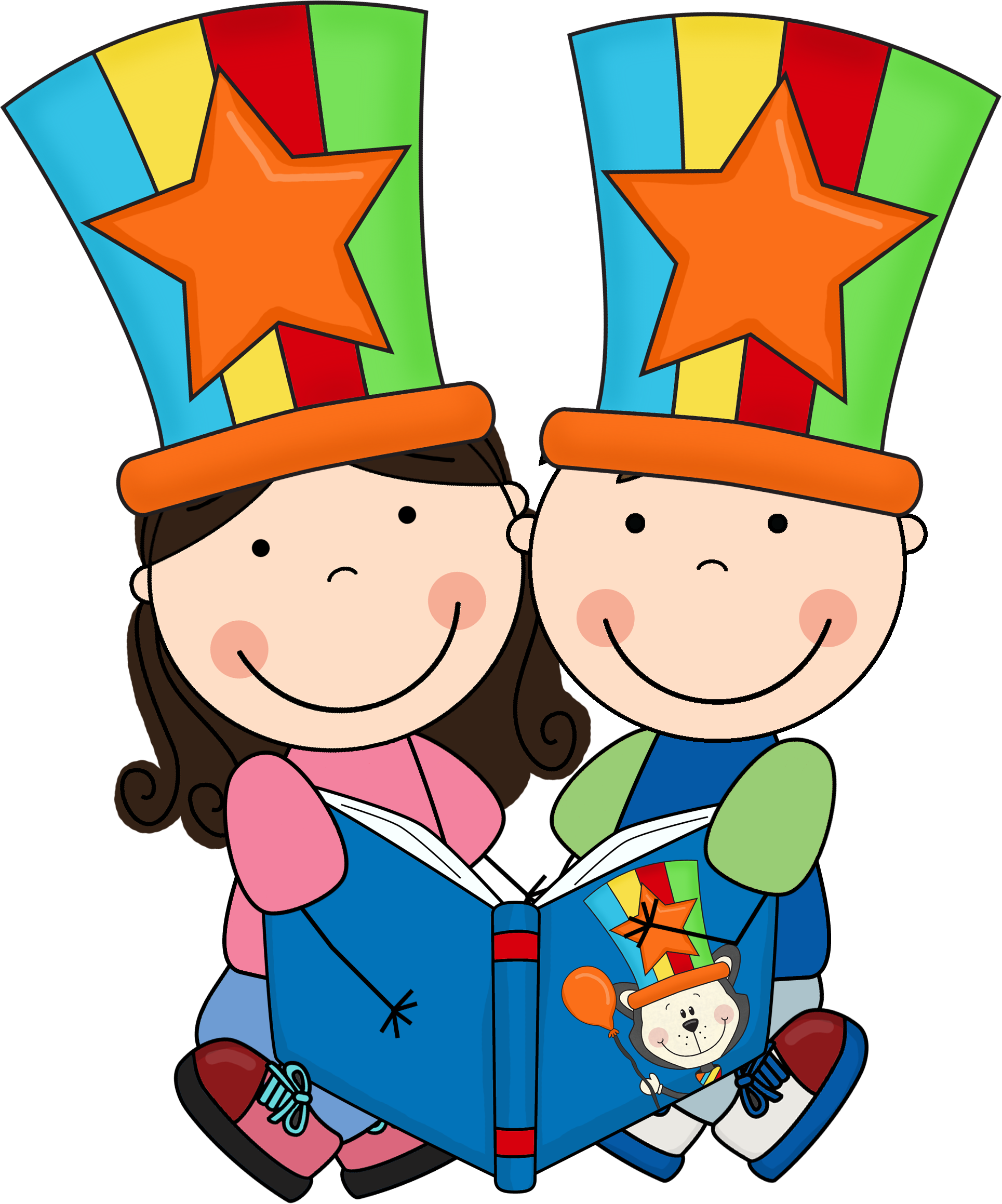 Kids reading clipart png