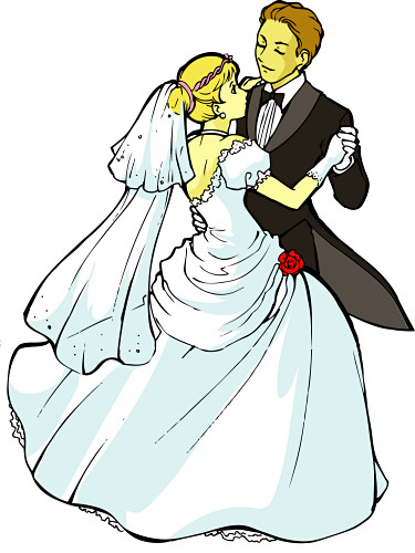 Christian wedding couple clipart