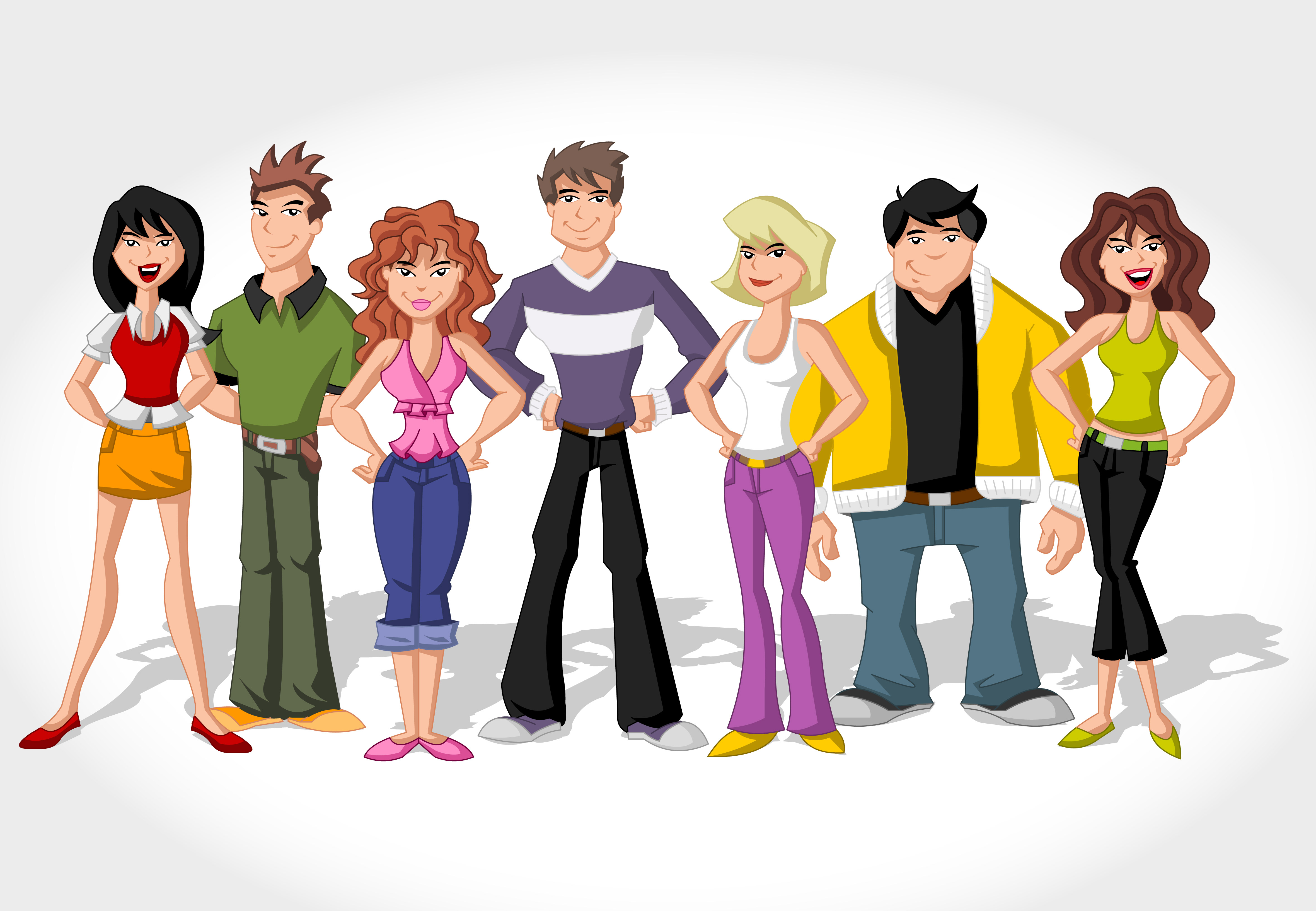 Cartoon characters vector Free Vector / 4Vector