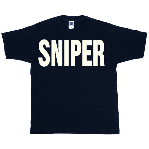 Black/White Lettering SNIPER IMPRINTED/LOGO 2 SIDED T-SHIRT ...