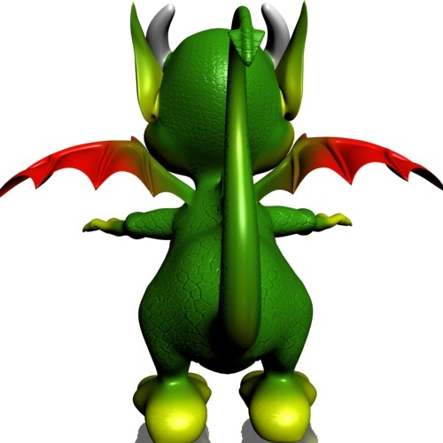 3ds max cute cartoon dragon rigged