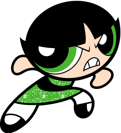 Cartoon Girl With Brown Hair And Green