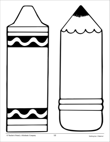 Crayon and Pencil: Large Pattern - Scholastic Printables
