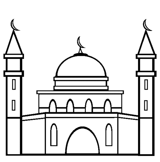 Mosque clipart black and white