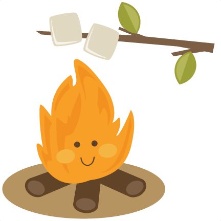 Marshmallow on fire clipart