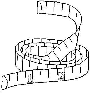 Tape measure black and white clipart