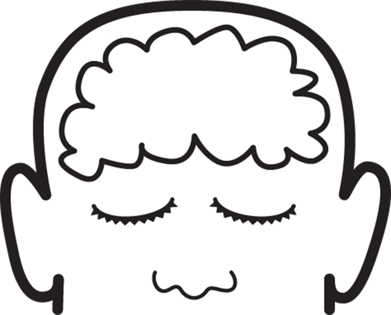 Brain and head outline clipart