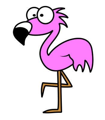 Pink Flamingo Cartoon Clipart