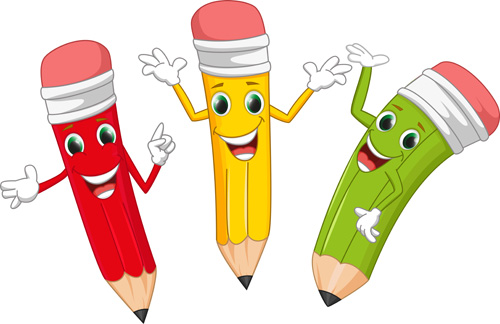Funny cartoon pencil vector material 02 - Vector Cartoon free download