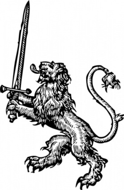 Lion With Sword clip art | Download free Vector