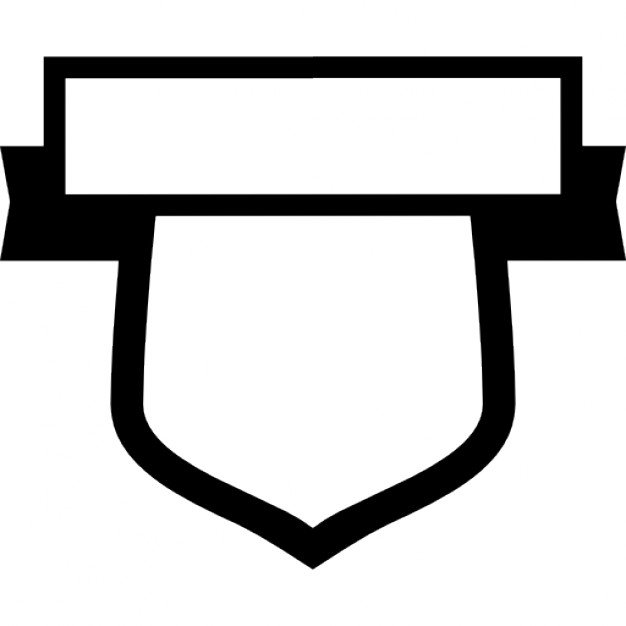Shield outline with a banner Icons | Free Download