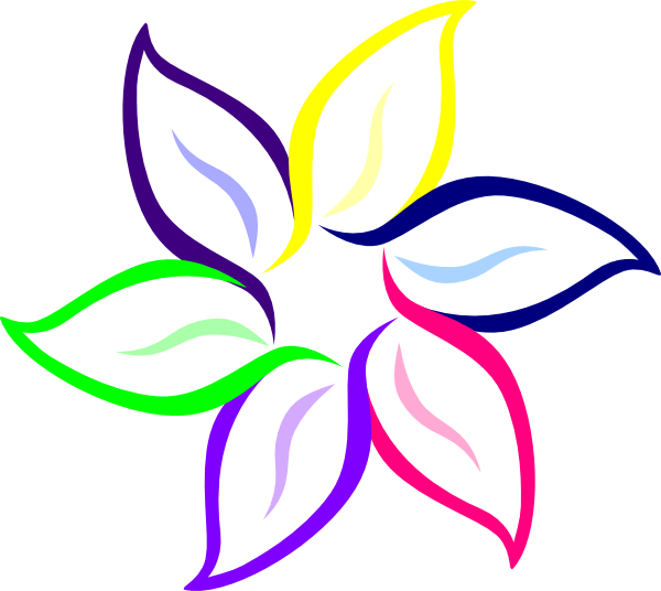 Multi-color Flower Clip Art - vector clip art online ...