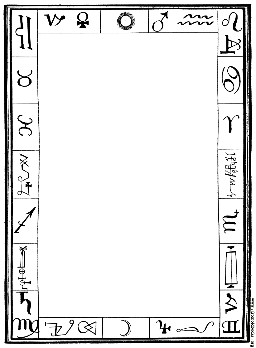 Full Page Border With Alchemical And Zodiacal Symbols and Signs ...