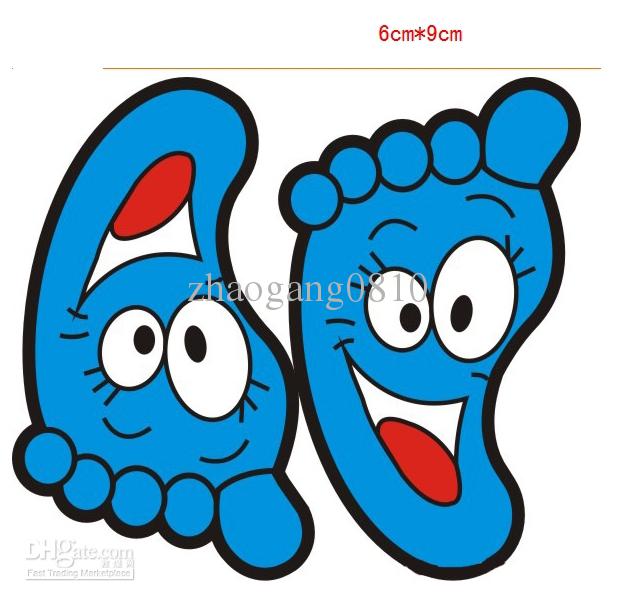 Cartoon Footprint Wall Stickers Decals Window Car Tile Decal ...