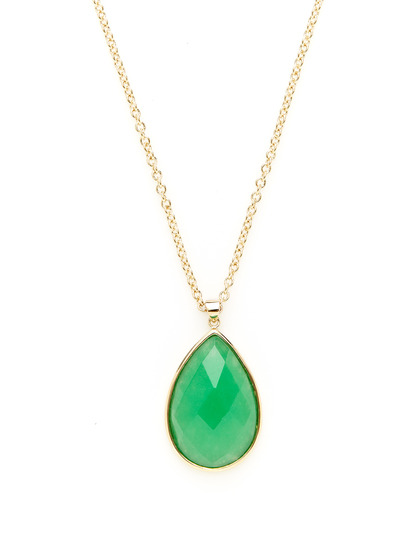 Gold & Agate Teardrop Pendant Necklace by Marcia Moran at Gilt ...