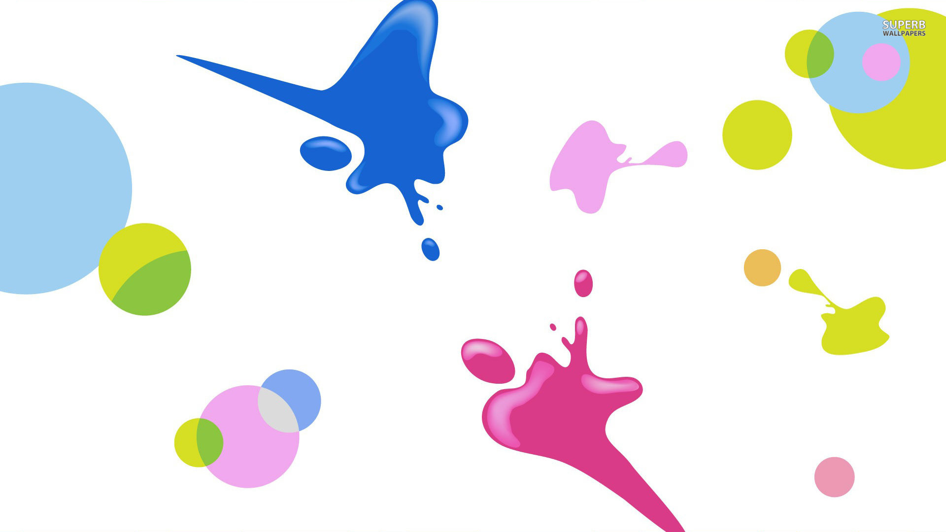Colorful paint splashes and circles wallpaper - Vector wallpapers - #