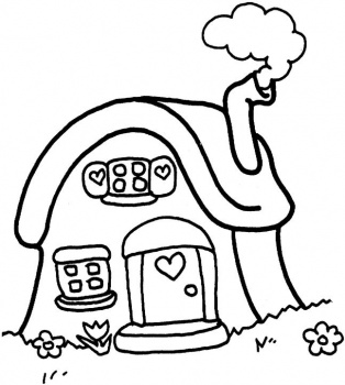 Little Cottage coloring page | Super Coloring