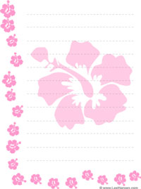 Printable Tropical Flowers Border Paper