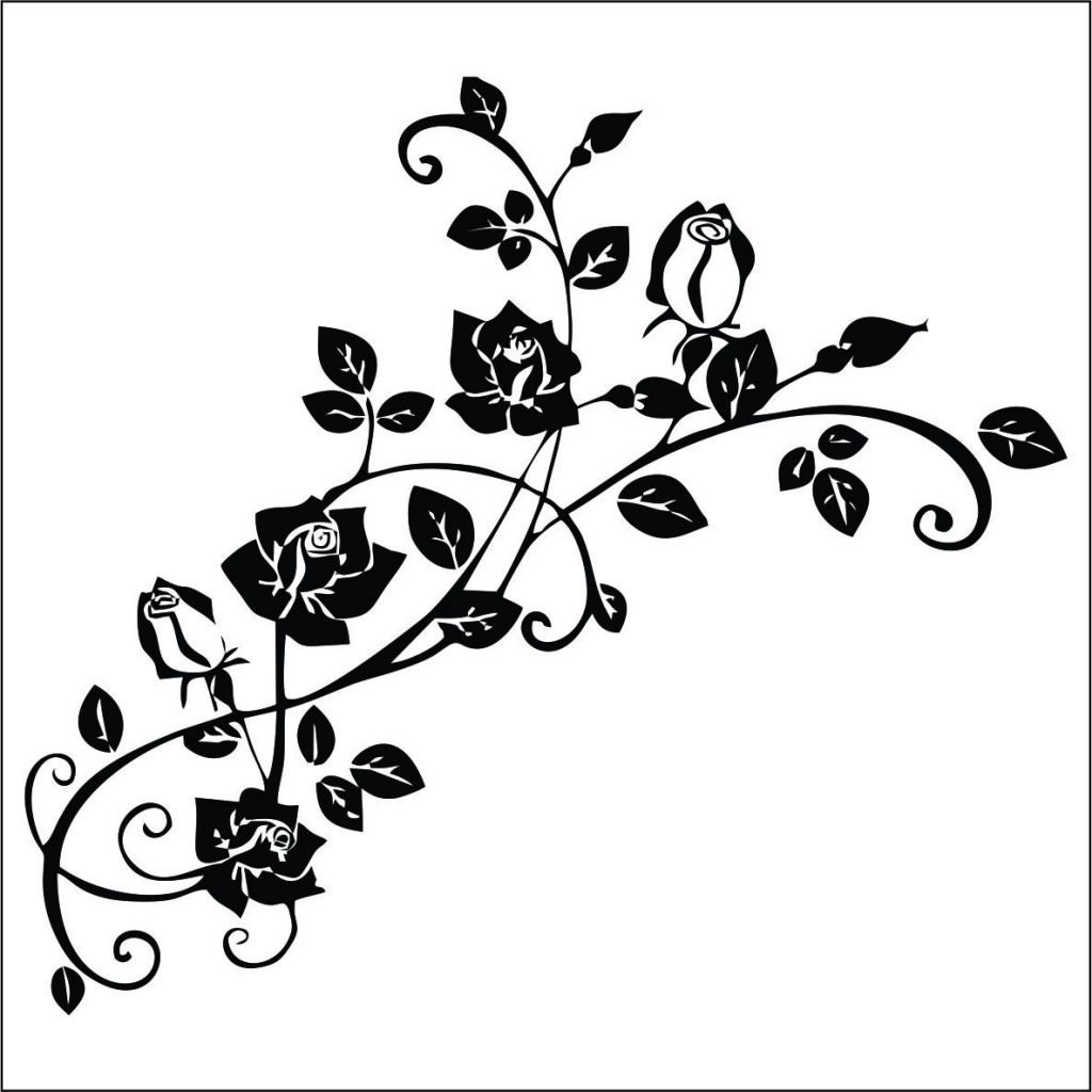 Rose Motif wall sticker - Vinyl Art SA