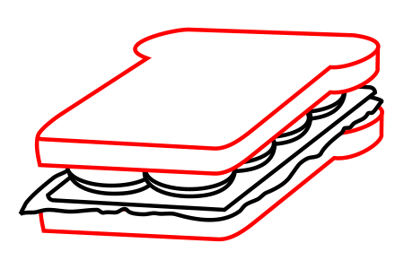 Drawing a cartoon sandwich