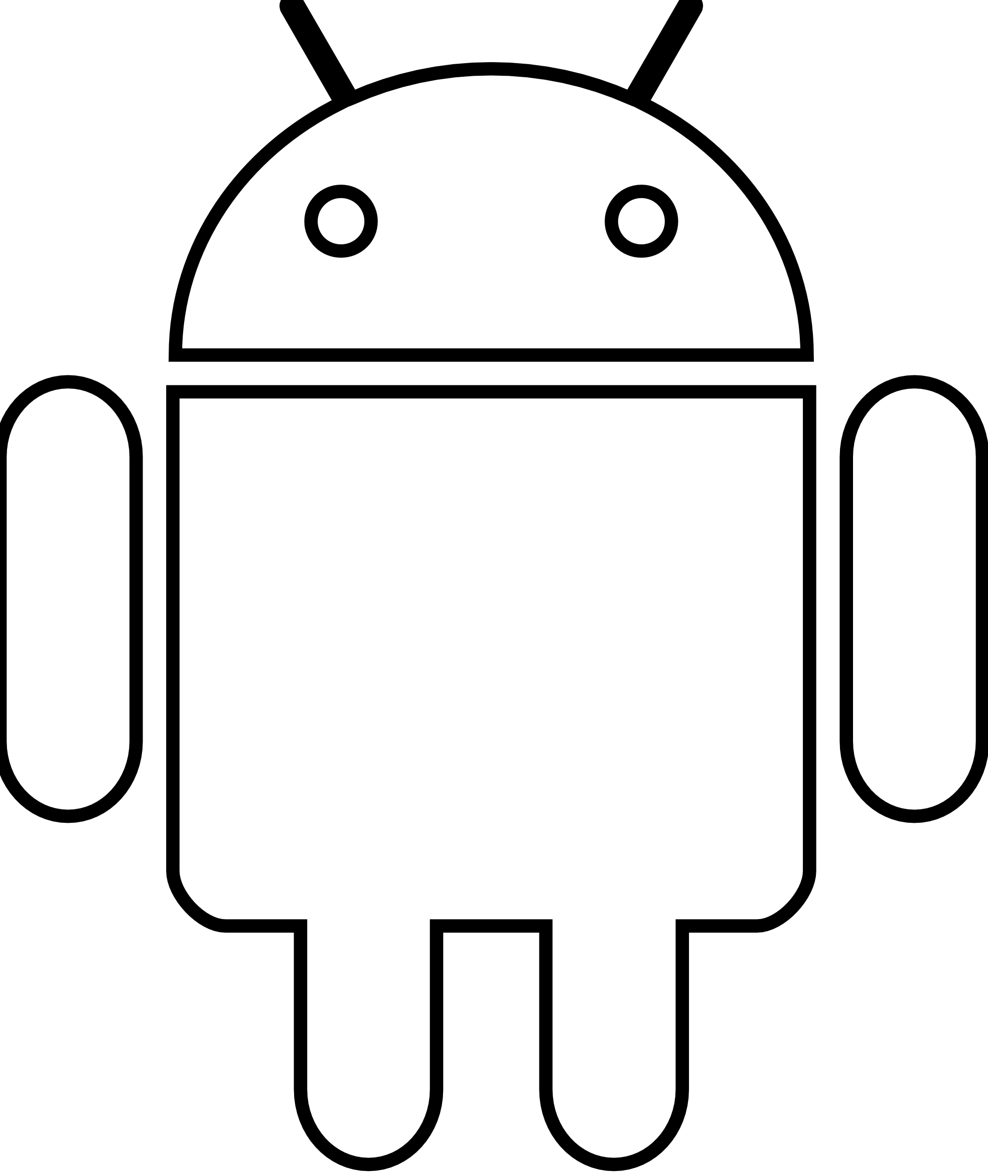 Android Robot Black White Line Art Scalable Vector Graphics SVG ...
