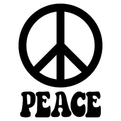 Adhesive Stencil PeaceSignandWord