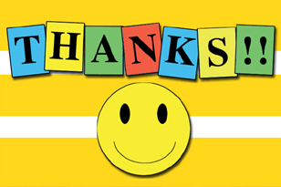 Smiley Symbol: 15 Smileys with Thanks Message