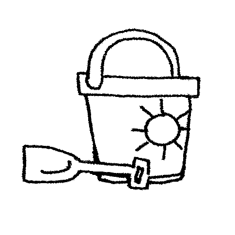 Beach Shovel Black And White Clipart