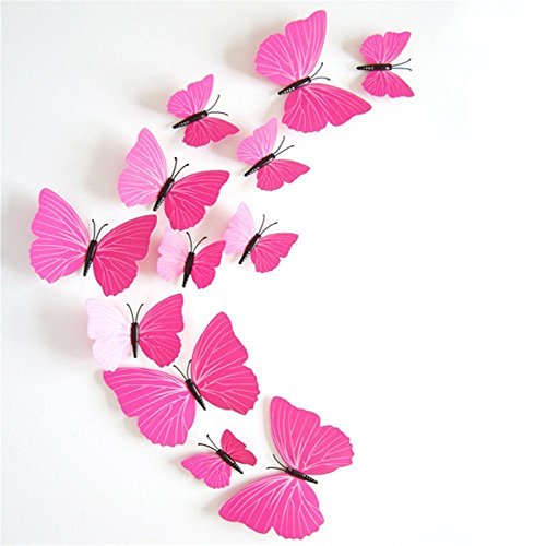 Buy KARP Removable 12 Pcs 3D Butterfly Wall Sticker Magnet Art ...
