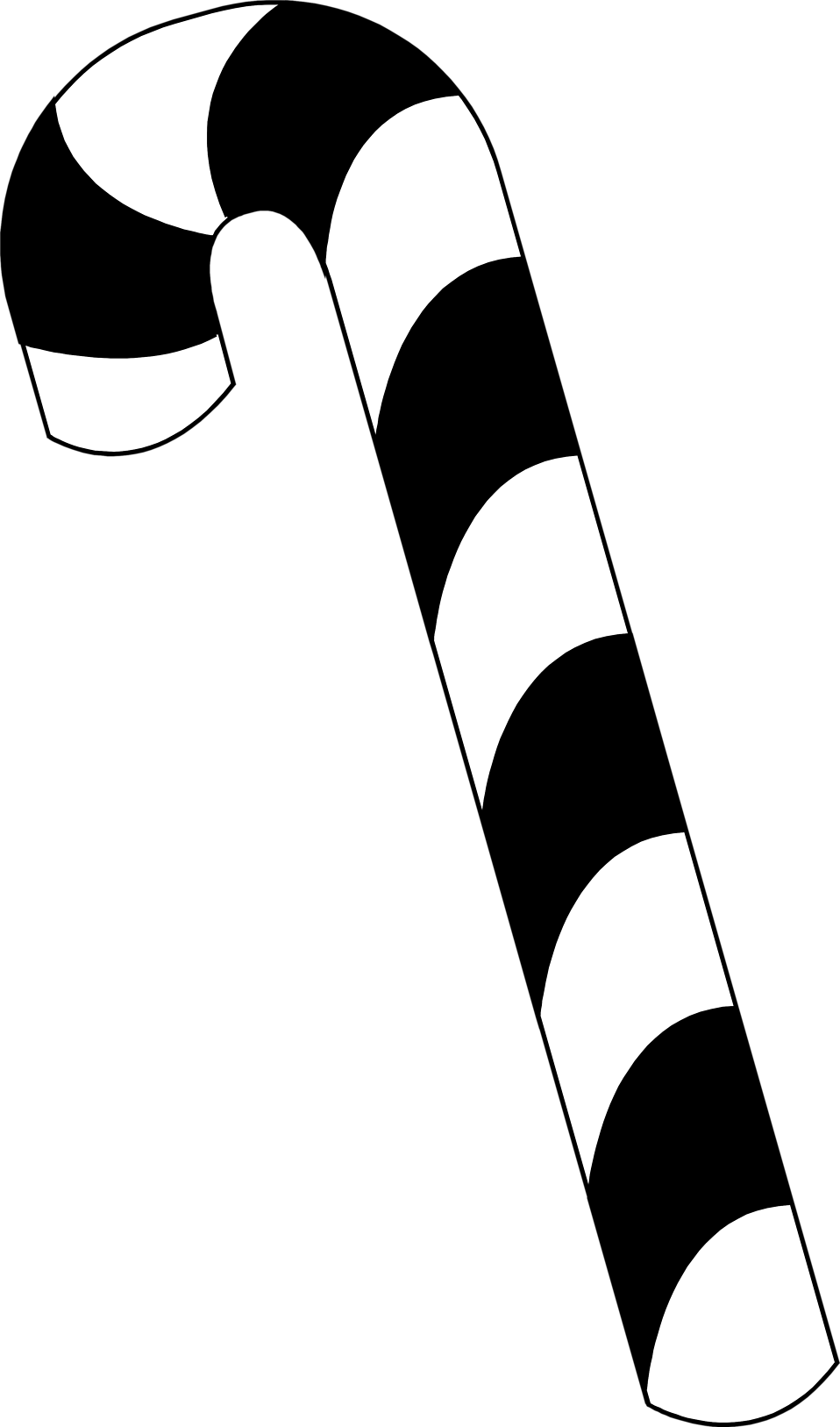 Candy Cane Black And White Clipart