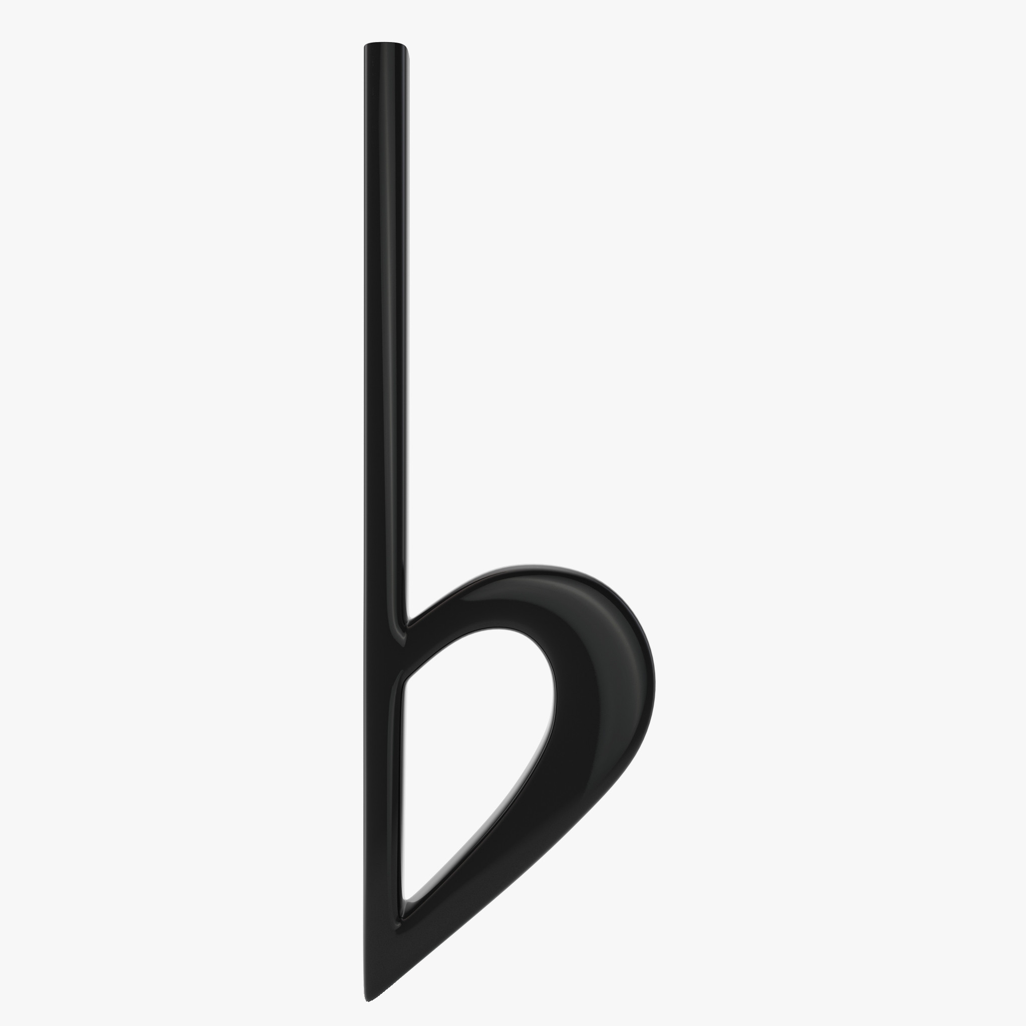 3d model flat music sign
