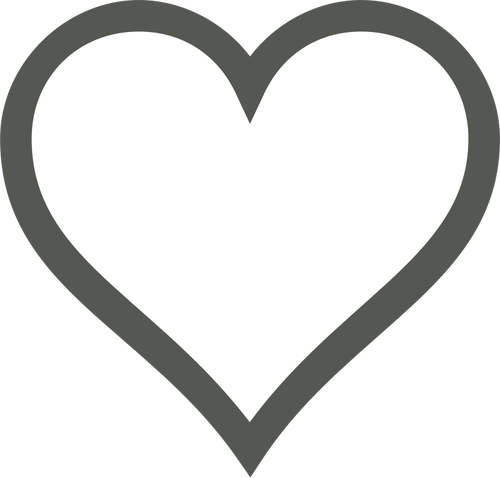 Cuore bianco con ClipArt vettoriali di spessore bordo marrone ...