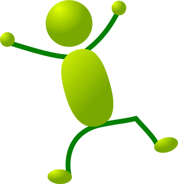 stick man figure jumping - vector Clip Art