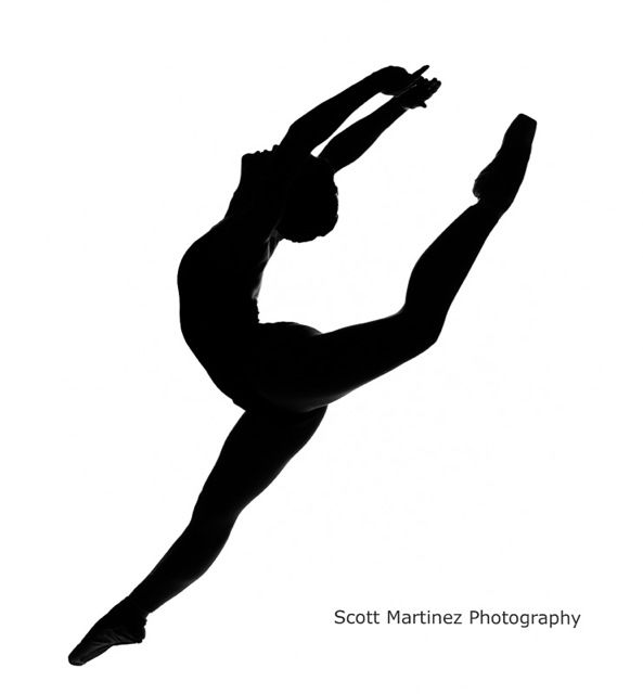 Leaping ballerina silhouette clipart