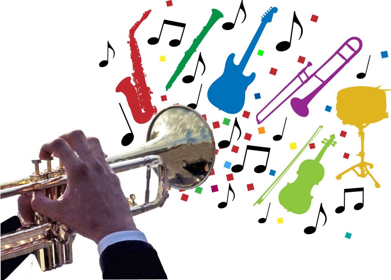 Music school band logo clipart