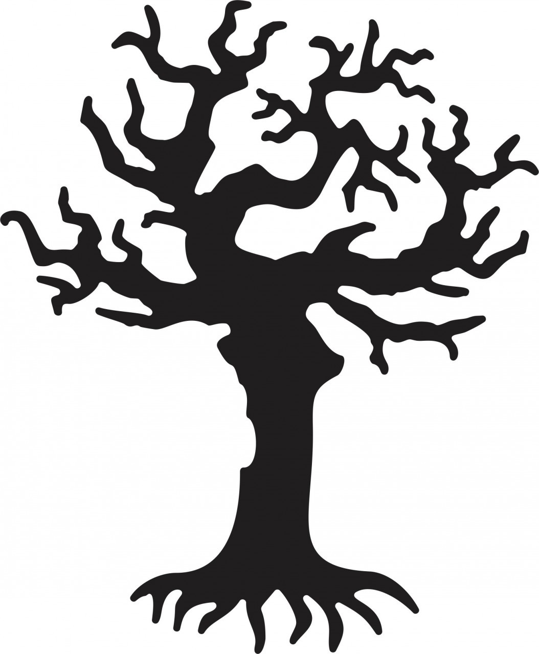 Spooky tree clipart outline