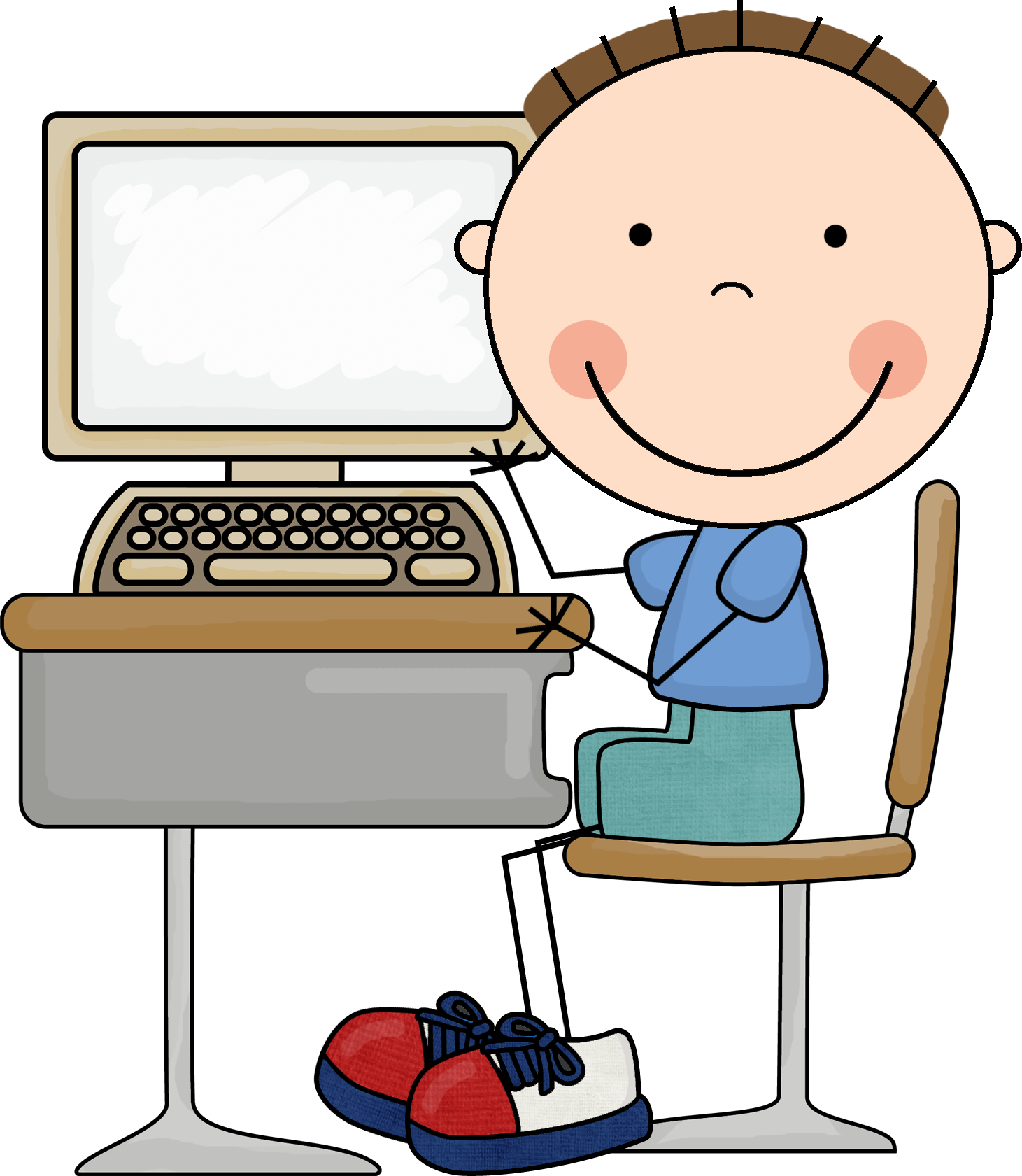 Clipart computer kids
