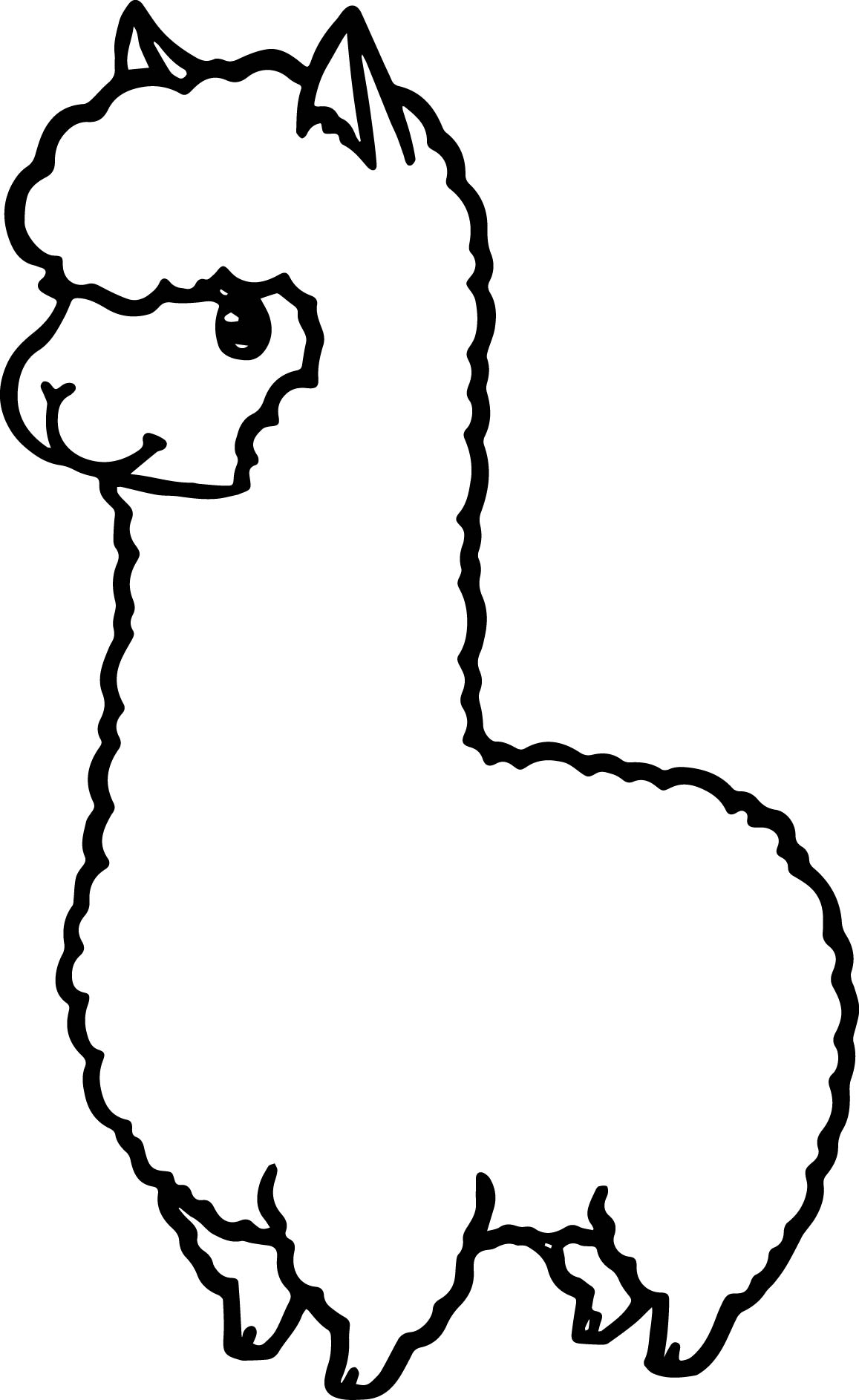 Cartoon Alpaca Coloring Page | Wecoloringpage