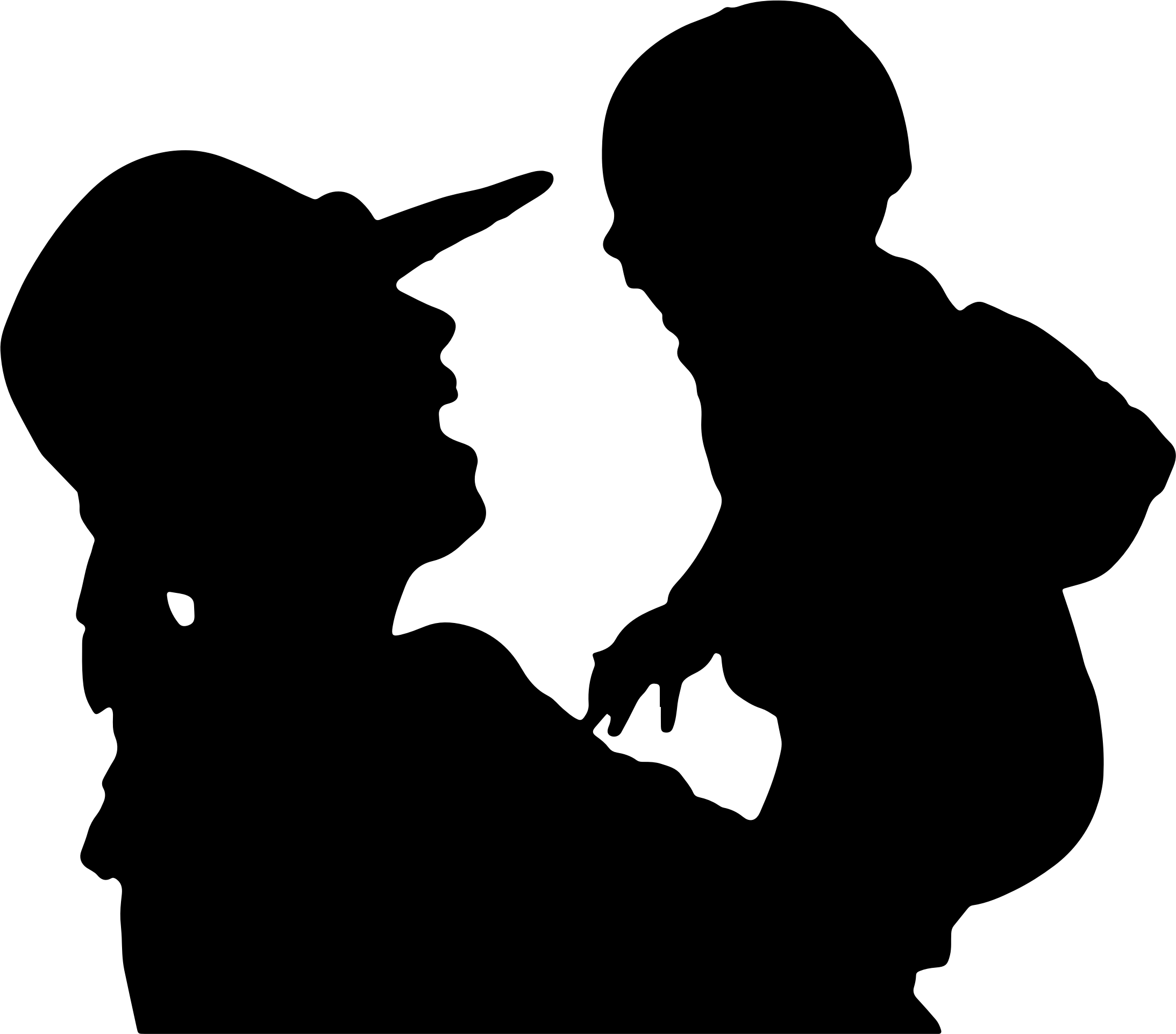 Mother and child silhouette clipart